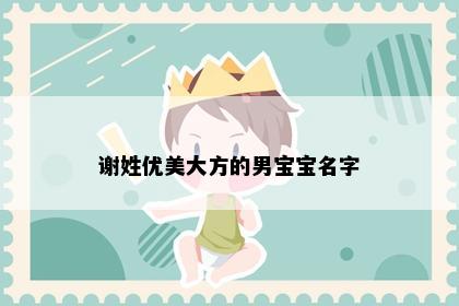 谢姓优美大方的男宝宝名字